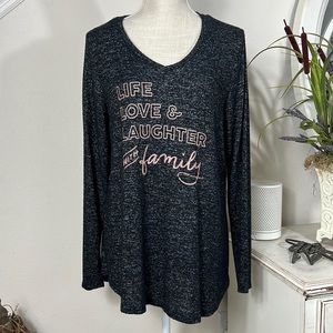 Sonoma L Black “Family” Tunic